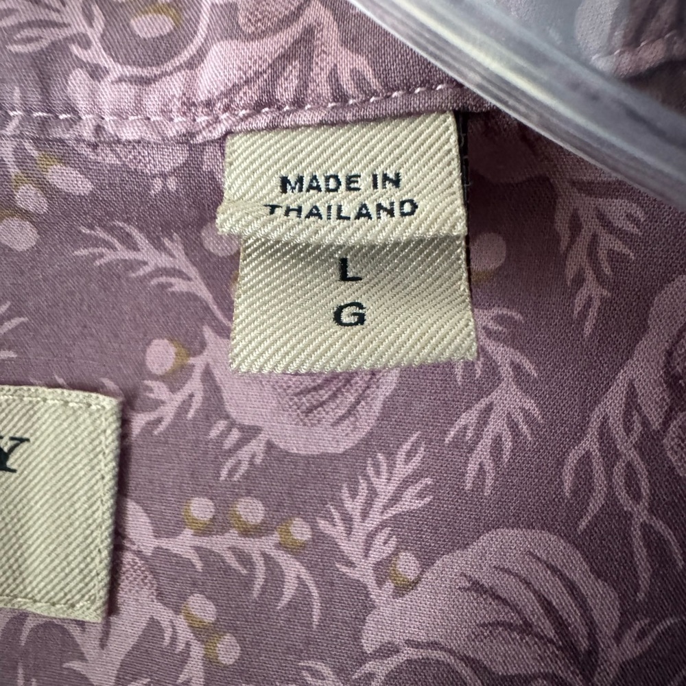 Burberry men’s short sleeve button down shirt, size large, plum/lilac - Picture 3 of 8